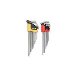 WIHA 66982 ErgoStar Ball End Hex L-Key, Inch and Metric, 22-Piece