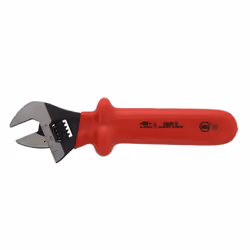 Insulated Adjustable Wrench, 8 in., Red