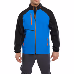FootJoy Mens 2024 HydroTour Waterproof Dryseal 4 Way Stretch Golf Jacket - M, Sapphire/Black/Orange