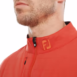 FootJoy Mens 2024 Hybrid Windproof Water Repellent Thermal Golf Jacket - XXL, Red Tonal