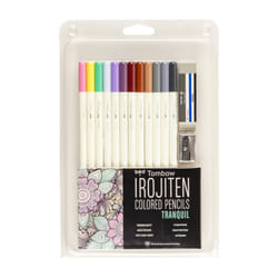 Tombow 51529 Irojiten Colored Pencil Set  Tranquil. Includes 12 Premiu
