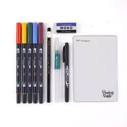 Tombow 56198 Watercolor Set. Includes Dual Brush Pens  Water Brush  Bl