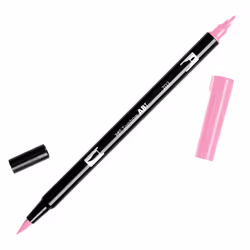 Tombow 56579 Dual Brush Pen Art Marker 703 - Pink Rose 1-Pack. Blendable Brush and Fine Tip Marker