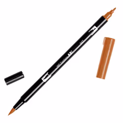 Tombow 56612 Dual Brush Pen Art Marker 947 - Burnt Sienna 1-Pack. Blendable Brush and Fine Tip Marker