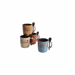 Mr. Coffee Caf? Americano Mug and Spoon Set  Caf? Americano  8-Piece Mug and Spoon Set (13oz)