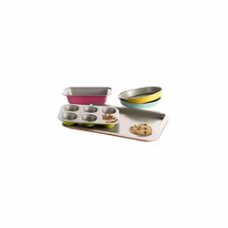 Gibson Home ColorSplash Lyneham 5 Piece Carbon Steel Bakeware Set Gray