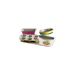Gibson Home ColorSplash Lyneham 5 Piece Carbon Steel Bakeware Set  Gray