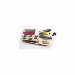 Gibson Home ColorSplash Lyneham 5 Piece Carbon Steel Bakeware Set  Gray