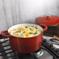 Crock-Pot Artisan Round Enameled Cast Iron Dutch Oven  3-Quart  Gradient Red