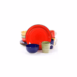 Gibson 12 Piece Color Vibes Stoneware Dinnerware Set for 4