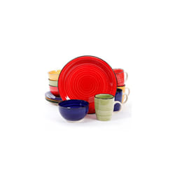 Gibson 12 Piece Color Vibes Stoneware Dinnerware Set for 4