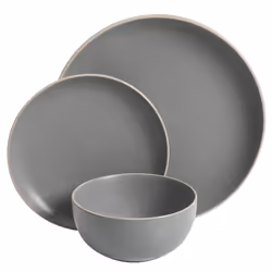Gibson Home Rockaway 12Piece Dinnerware Set Service for 4  Grey Matte
