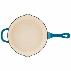 Crock Pot Artisan 10 Inch Enameled Cast Iron Round Skillet  Teal Ombre