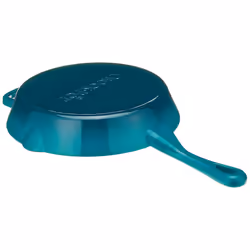 Crock Pot Artisan 10 Inch Enameled Cast Iron Round Skillet  Teal Ombre
