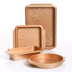 Gibson 11202004 Country Kitchen 4 pc Embossed Nonstick Bakeware Set 4 piece Copper