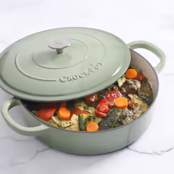 Crock Pot Artisan Enameled Cast Iron Braiser W/Lid  5-Quart  Pistachio