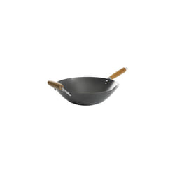 Kenmore Hammond Flat Bottom Carbon Steel Wok  14-Inch  Black
