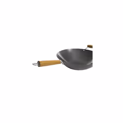 Kenmore Hammond Flat Bottom Carbon Steel Wok  14-Inch  Black