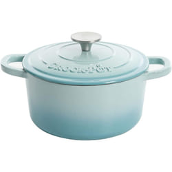 Crock-Pot Artisan Round Enameled Cast Iron Dutch Oven  5-Quart  Aqua