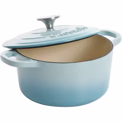 Crock-Pot Artisan Round Enameled Cast Iron Dutch Oven  5-Quart  Aqua