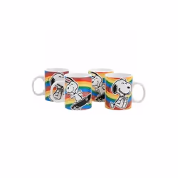 Gibson 129408.01 15 oz Peanuts 70th Anniversary Sto are Mug Set, Rainbow - 4 Piece