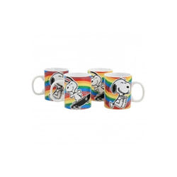Gibson 129408.01 15 oz Peanuts 70th Anniversary Sto are Mug Set, Rainbow - 4 Piece