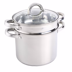 Oster Sangerfield Stainless Steel Cookware 5-Quart Pasta Pot Set w/Steamer  Basket & Lid
