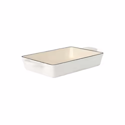 Crock-Pot 137362.01 13 in. Artisan Enameled Cast Iron Lasagna Pan - Matte Linen White