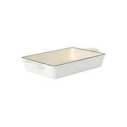 Crock-Pot 137362.01 13 in. Artisan Enameled Cast Iron Lasagna Pan - Matte Linen White