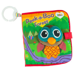 Lamaze Peek-A-Boo Forest Soft Baby Book - Clip-On Cloth Book - Washable Crinkling Fabric Pages for Sensory Play - Teething and Learning Toys for Babie