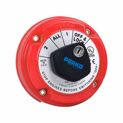 Perko 8504DP Medium Duty Battery Selector Switch with Alternator Field Disconnect and Key Lock , 5-1/4" Dia. x 2-5/8"