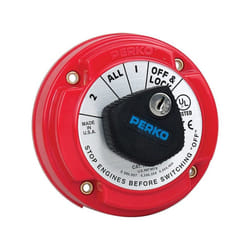 Perko 8504DP Medium Duty Battery Selector Switch with Alternator Field Disconnect and Key Lock , 5-1/4" Dia. x 2-5/8"