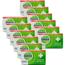 Dettol Anti-Bacterial Hand and Body Bar Soap  Original  110 Gr / 3.88 Oz (Pack of 12)