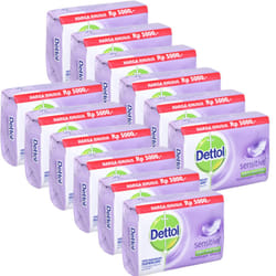 Dettol Anti-Bacterial Hand and Body Bar Soap  Sensitive  110 Gr / 3.88 Oz (Pack of 12)