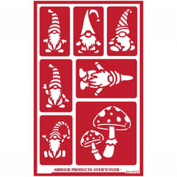 Armour Products Over N OverGnomes Over N Over Reusable Glass Etching Stencil  Brown