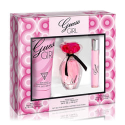 GUESS Girl Eau de Toilette 3 Piece Gift Set - Perfume Spray 3.4 Fl. Oz.  Travel Spray 0.5 Fl. Oz.  & Body Lotion 6.7 Fl. Oz.