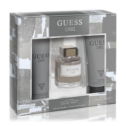 GUESS 1981 Men/Homme Eau de Toilette 3 Piece Gift Set - Cologne Spray 3.4 Fl. Oz.  Deodorizing Body Spray 6.0 Oz.  & Shower Gel 6.7 Fl. Oz.
