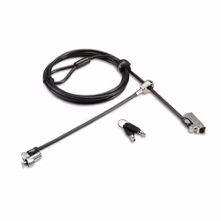 Kensington Slim NanoSaver 2.0 Dual Headed Lock, Kensington, Key, Carbon steel, Silver, Black