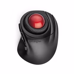 Kensington Orbit Fusion Wireless Trackball, Right-hand, Laser, RF Wireless, 1500 DPI, Black, Red