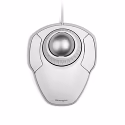 Kensington Orbit® Trackball with Scroll Ring – White, Ambidextrous, Trackball, USB Type-A, White