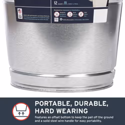 Behrens 1212GS 12-Quart Galvanized Steel Pail