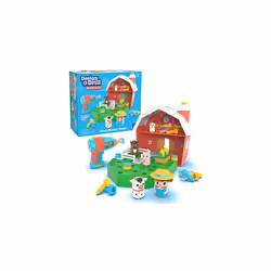 Design & Drill Bolt Buddies Barn, Farm Toy Playset with Farmer, STEM Construction Toys for Preschoolers, Construction Toy Gif ...