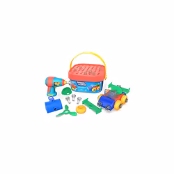 Design & Drill Build-It Bucket STEM Toy, 41 Pieces with Electric Drill Toy, Travel Toys for Boys & Girls, Ages 3+