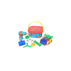 Design & Drill Build-It Bucket STEM Toy, 41 Pieces with Electric Drill Toy, Travel Toys for Boys & Girls, Ages 3+