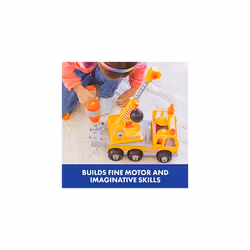 Design and Drill Bolt Buddies Crane Take Apart Toy with Electric Toy Drill, Preschool STEM Toy, Boys and Girls Ages 3+