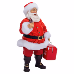 Coca-Cola Coke Cooler Table Piece Santa  10.5-Inches  Multi-Colored