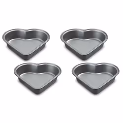 Cuisinart 4-Pc Mini Heart Pan Set  Small  Black