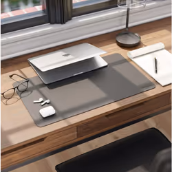 Smead 64838 desk pad Polyvinyl chloride (PVC), Suede, Vegan leather Charcoal