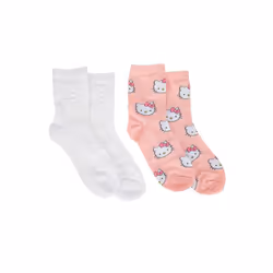 Hello Kitty 877190 Women Face Print Crew Socks - Pack of 2