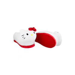 Hello Kitty 878765-size5-6 Hello Kitty 3D Plush Face Women Slippers - Extra Small - Size 5-6
